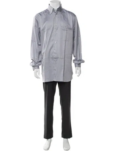 Pre-owned Zilli Long Sleeve Dress Shirt In Gray