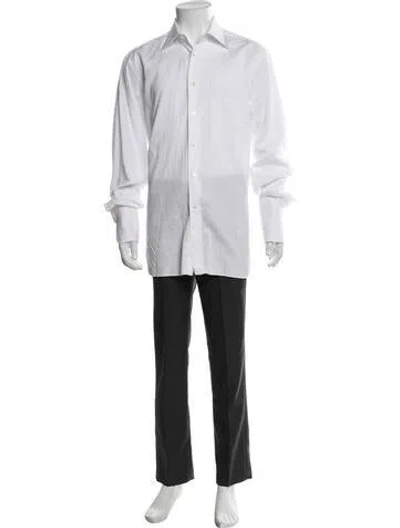 Pre-owned Zilli Long Sleeve Dress Shirt In White