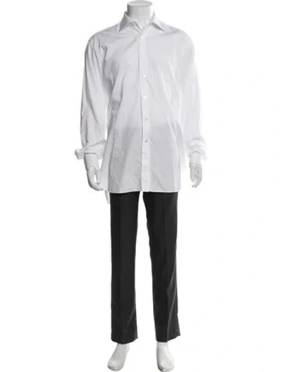 Pre-owned Zilli Long Sleeve Dress Shirt In White