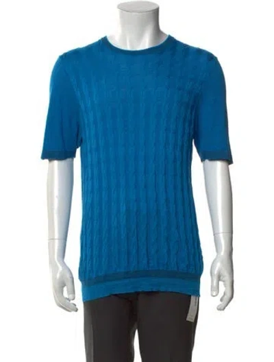Pre-owned Zilli Patterned Crew Neck Pullover In Blue