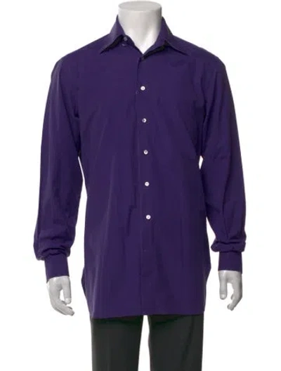 Pre-owned Zilli Patterned Long Sleeve Dress Shirt In Purple