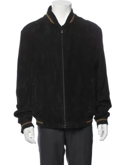 Pre-owned Zilli Silk Bomber Jacket In Black