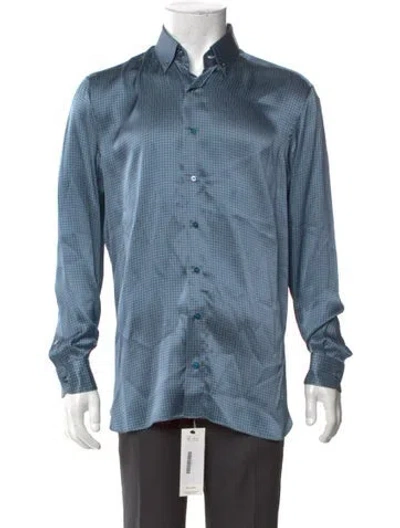 Pre-owned Zilli Silk Long Sleeve Shirt In Blue
