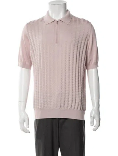 Pre-owned Zilli Silk Patterned Polo Sweater In Pink