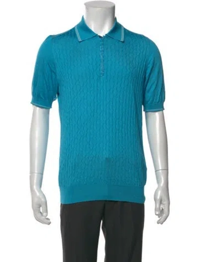 Pre-owned Zilli Silk Patterned Shirt In Blue