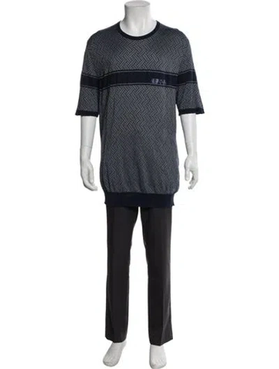 Pre-owned Zilli Silk Printed Shirt In Blue