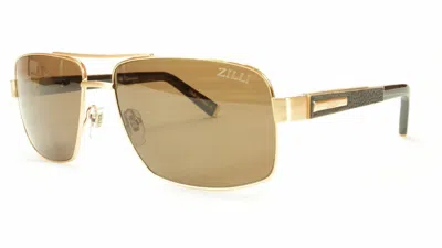 Pre-owned Zilli Sunglasses Polarized Hand Made Acetate Titanium Black France Zi 65001 C01 In Brown