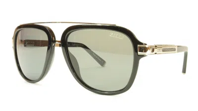 Pre-owned Zilli Sunglasses Polarized Hand Made Acetate Titanium Black France Zi 65006 C01