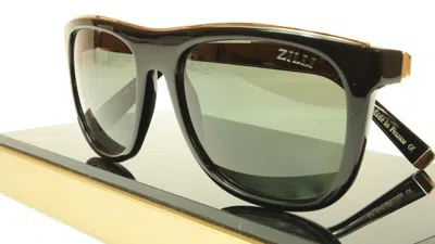 Pre-owned Zilli Sunglasses Polarized Hand Made Acetate Titanium France Zi 65004 C01 In Black