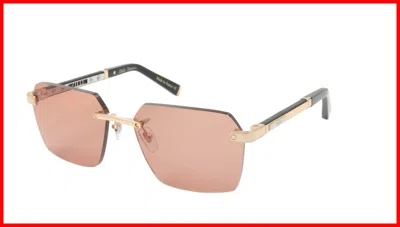 Pre-owned Zilli Sunglasses Titanium Acetate Leather France Handmade Zi 65039 C01 In Brown