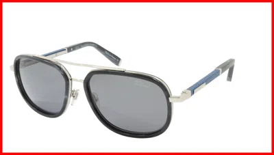 Pre-owned Zilli Sunglasses Titanium Acetate Leather Polarized France Handmade Zi 65018 C02 In Gray