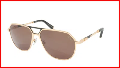 Pre-owned Zilli Sunglasses Titanium Acetate Leather Polarized France Handmade Zi 65023 C07 In Gold