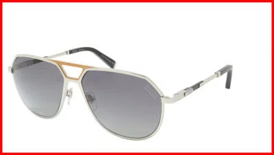 Pre-owned Zilli Sunglasses Titanium Acetate Leather Polarized France Handmade Zi 65023 C08 In Gray