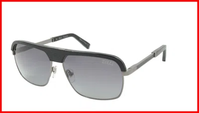 Pre-owned Zilli Sunglasses Titanium Acetate Leather Polarized France Handmade Zi 65024 C05 In Gray