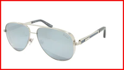 Pre-owned Zilli Sunglasses Titanium Acetate Leather Polarized France Handmade Zi 65028 C06 In Silver