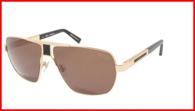 Pre-owned Zilli Sunglasses Titanium Acetate Leather Polarized France Handmade Zi 65035 C01 In Brown