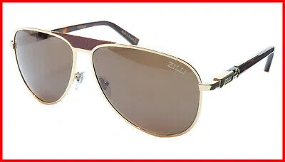 Pre-owned Zilli Sunglasses Titanium Acetate Leather Polarized France Made Zi 65021 C06 In Brown
