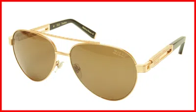 Pre-owned Zilli Sunglasses Titanium Hand Made Acetate Polarized France Zi 65007 C01 In Brown