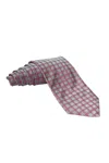 Zilli Triple Windowpane Silk Tie In Pink