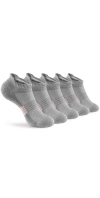 Zilpu Cushioned Performance Athletic Ankle Socks 5-pack In Gray