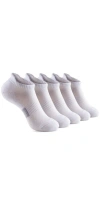 Zilpu Cushioned Performance Athletic Ankle Socks 5-pack In White