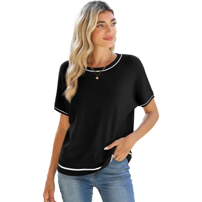 Zilpu Lightweight Soft Knit Crewneck Top In Multi