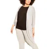Zim & Zoe Plus Womens Knit Open Front Cardigan Sweater In Multi