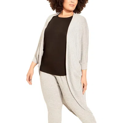Zim & Zoe Plus Womens Knit Open Front Cardigan Sweater In Multi