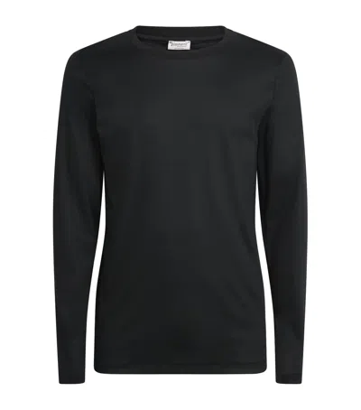Zimmerli 286 Sea Island Long-sleeve T-shirt In Black