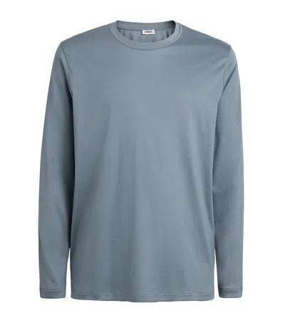 Zimmerli 286 Sea Island Long-sleeve T-shirt In Blue