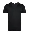 Zimmerli 286 Sea Island V-neck T-shirt In Black