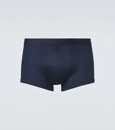 Zimmerli Cotton Jersey Boxer Briefs In Blue
