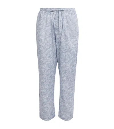 Zimmerli Cotton Printed Pyjama Trousers In Blue