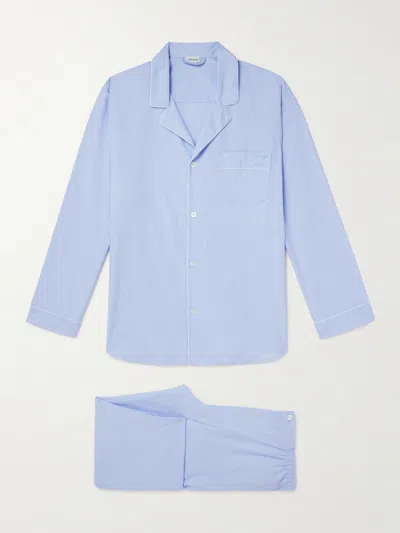 Zimmerli Cotton Pyjama Set In Blue