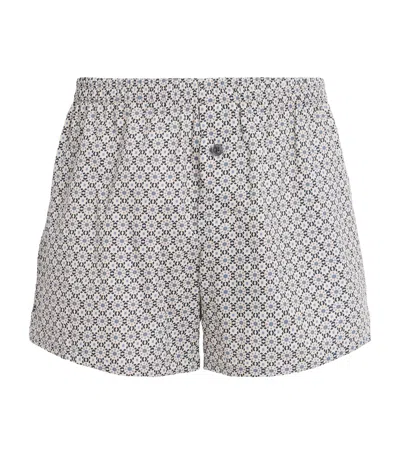 Zimmerli Cotton Sateen Printed Boxer Shorts In Multi