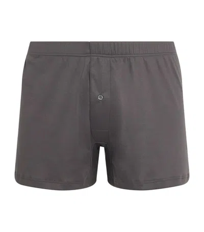 Zimmerli Cotton Sea Island Boxer Briefs In Grey