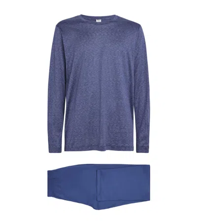 Zimmerli Cotton-silk Pyjama Set In Blue