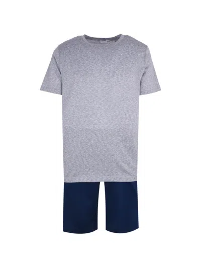 Zimmerli Geometric-print Cotton Pajamas In Gray