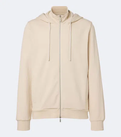 Zimmerli Jersey Zip-up Hoodie In Nude