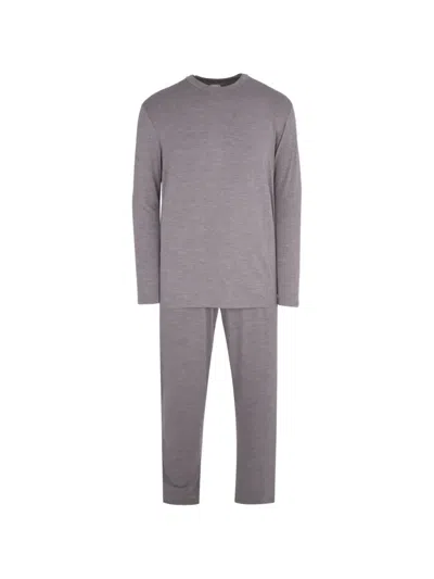Zimmerli Long-sleeve Pajamas In Gray
