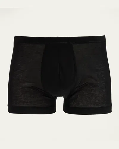 Zimmerli Men's 252 Royal Cotton Boxer Briefs In Black