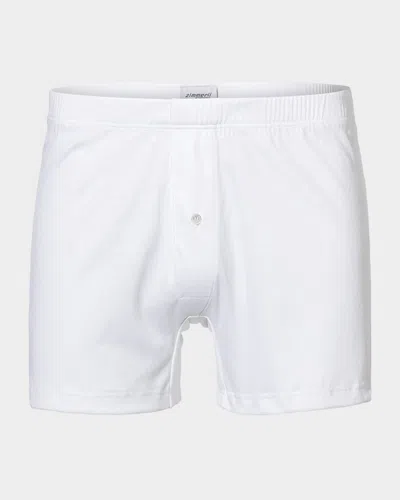 Zimmerli Men & Apos;s Sea Island Cotton Boxer Briefs In White