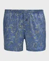 ZIMMERLI MEN'S COTTON SATEEN PAISLEY BOXER SHORTS