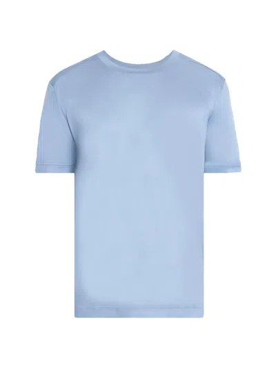 Zimmerli Men's Lyocell Crewneck T-shirt In Blue