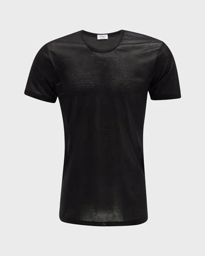 Zimmerli Men's Royal Classic Crew-neck Cotton T-shirt In Black