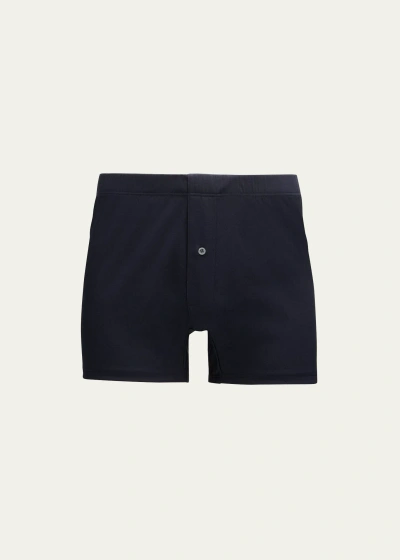 Zimmerli Men's Sea Island Cotton Boxer Briefs In Navy