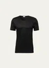 Zimmerli Men's Sea Island Scoop Neck T-shirt In Black Pattern