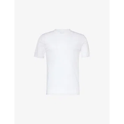 Zimmerli Mens White Crewneck Cotton-jersey T-shirt