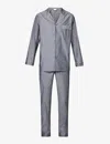 Zimmerli Mens Dark Grey Long-sleeved Relaxed-fit Cotton Pyjama Set In Dark Grey