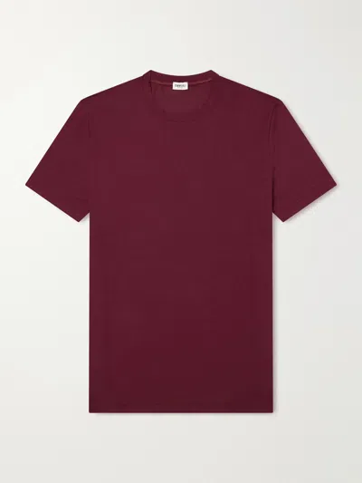 Zimmerli Pureness Stretch-micro Modal T-shirt In Burgundy